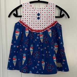 Eleanor Rose 4th of July Patriotic Ice Cream Cone Gigi Top
